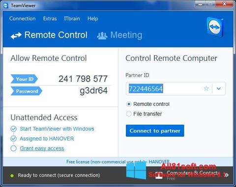 Screenshot TeamViewer for Windows 8.1
