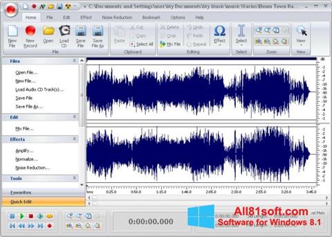Screenshot Free Audio Editor for Windows 8.1