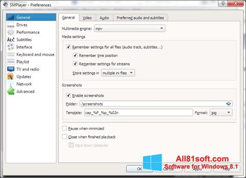 Screenshot SMPlayer for Windows 8.1