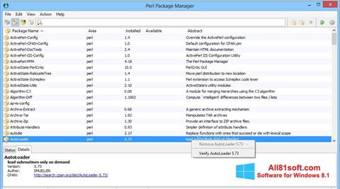 Screenshot ActivePerl for Windows 8.1