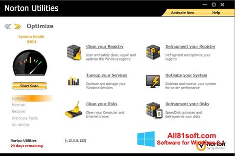 Screenshot Norton Utilities for Windows 8.1