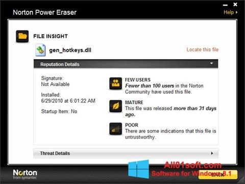Screenshot Norton Power Eraser for Windows 8.1