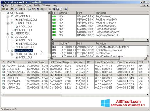 Screenshot Dependency Walker for Windows 8.1