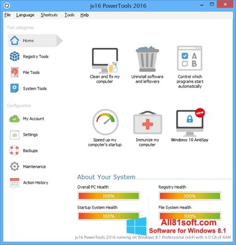 Screenshot jv16 PowerTools for Windows 8.1