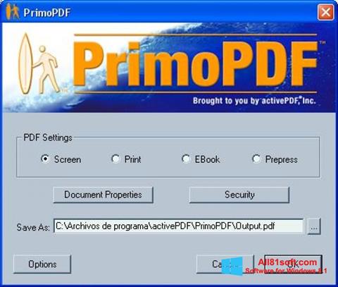Screenshot PrimoPDF for Windows 8.1