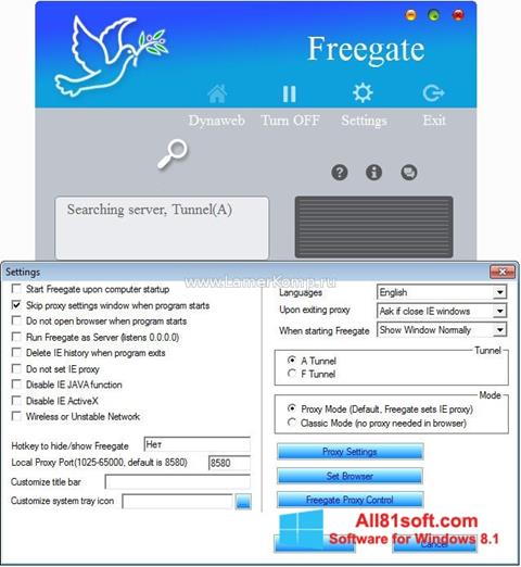 Screenshot Freegate for Windows 8.1