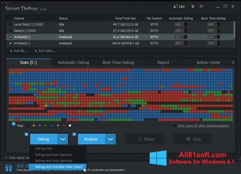 Screenshot Smart Defrag for Windows 8.1