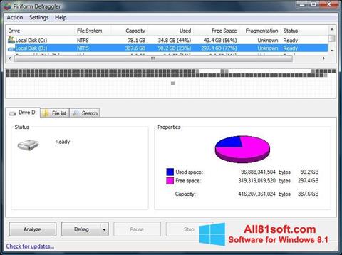 Screenshot Defraggler for Windows 8.1