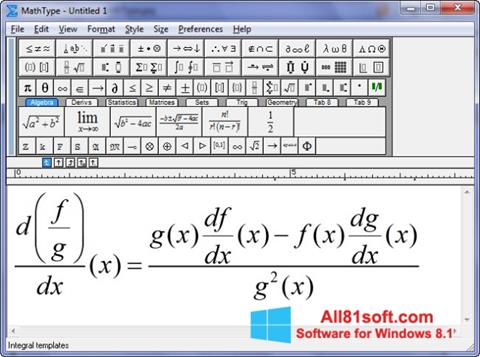 Screenshot MathType for Windows 8.1