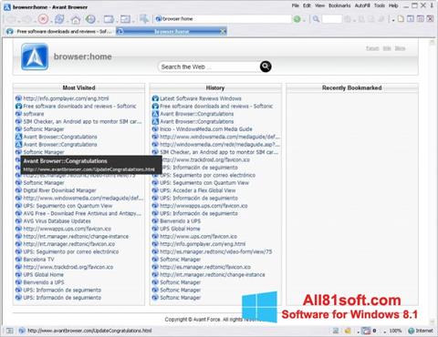 Screenshot Avant Browser for Windows 8.1