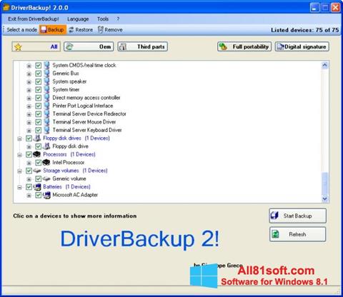 Screenshot Driver Backup for Windows 8.1