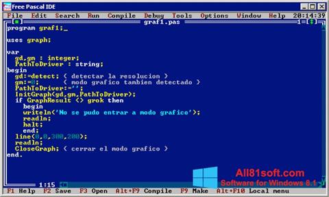 Screenshot Free Pascal for Windows 8.1