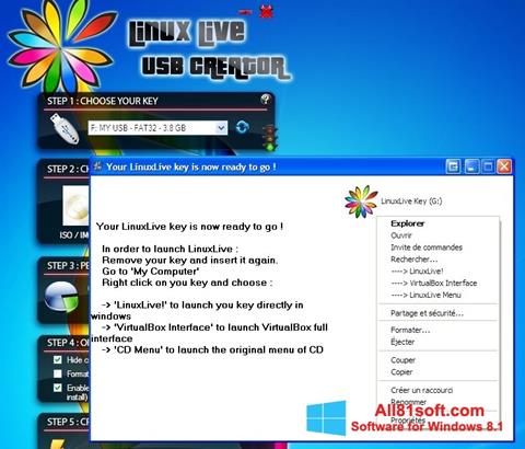 Screenshot LinuxLive USB Creator for Windows 8.1