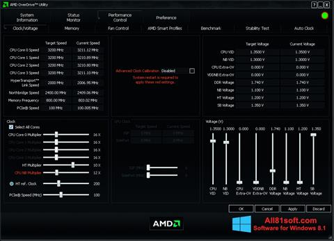 Screenshot AMD Overdrive for Windows 8.1