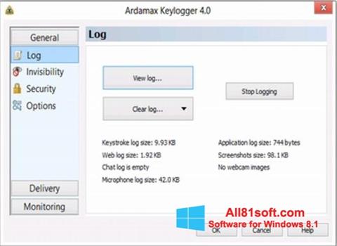 Screenshot Ardamax Keylogger for Windows 8.1