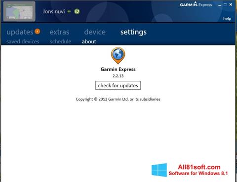 Screenshot Garmin Express for Windows 8.1